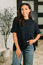 The Layback Relaxed Basic Tee in Black