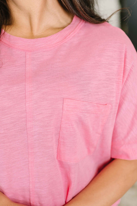 The Layback Relaxed Basic Tee in Pink