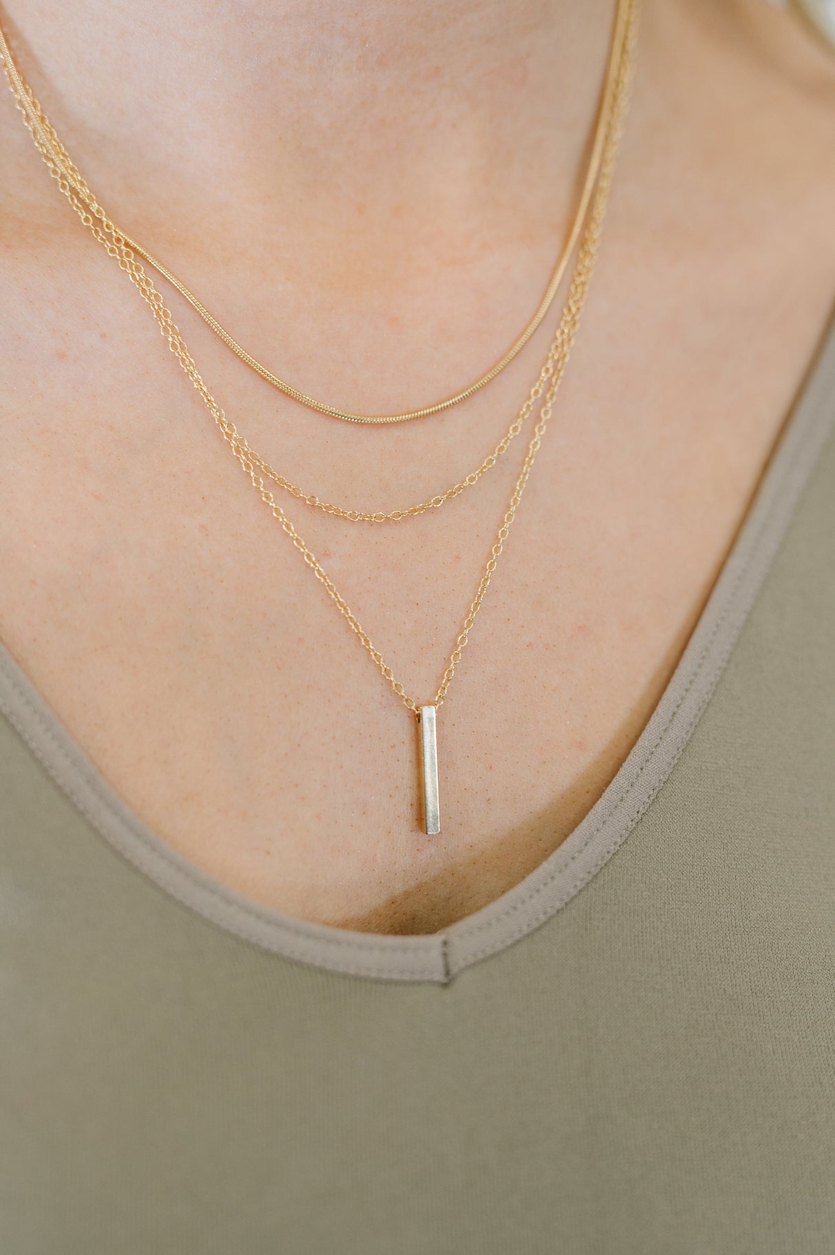 Conjunto de collares en capas Signature Set en oro