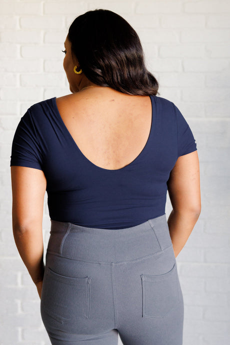 They're Not Like Us Square Neck Bodysuit in Navy - Liarian Unlimited Boutique