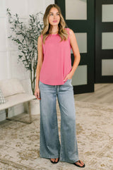 Thread Theory Round Neck Tank in Pink