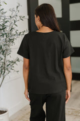Camiseta cuadrada Thyme en negro