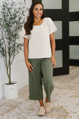 Camiseta cuadrada Thyme en color crema