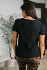 To Call My Own Textured Blouse in Black