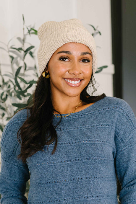 Toasted Texture Waffle Knit Beanie