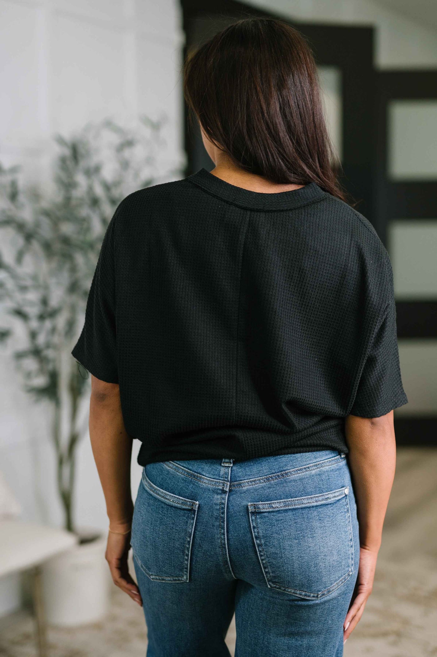 Together We're Unlimited Basic V-Neck Tee in Black
