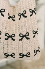 Topped With a Bow Knit Tote Bag