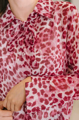 Totally Not Dramatic Leopard Print Button Down in Hot Pink