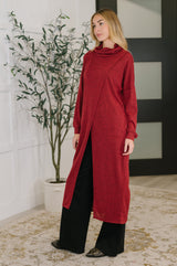 Travel City Scape Turtle Neck Tunic in Wine