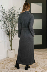 Travel Plush Knit Dress in Charcoal