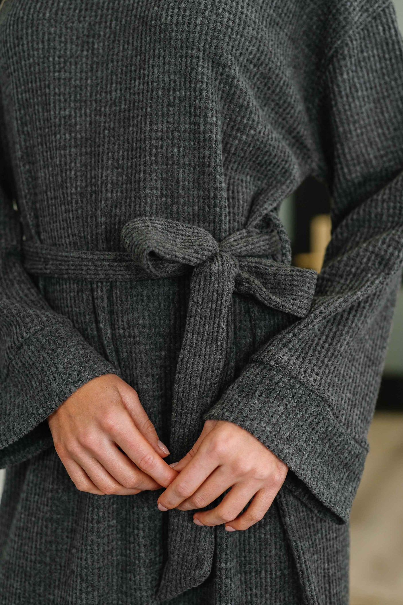 Travel Plush Knit Dress in Charcoal