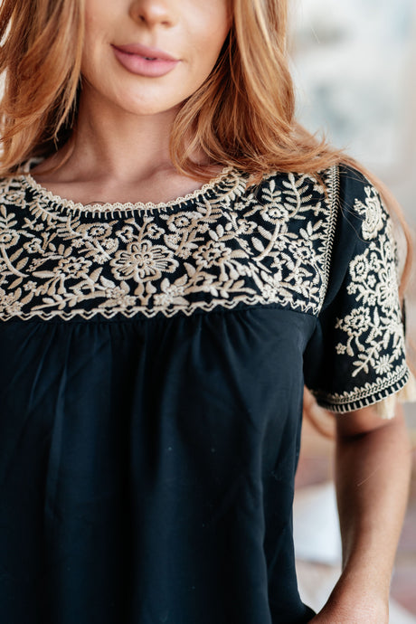 Try Again Embroidered Top - Liarian Unlimited Boutique