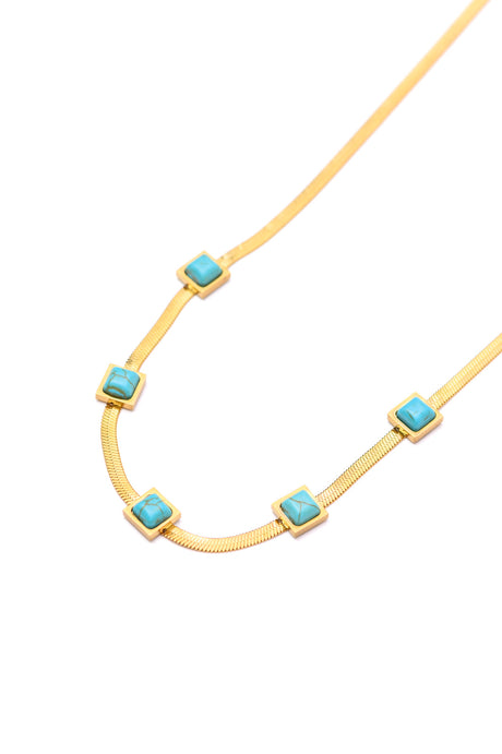 Turquoise Squares Necklace - Liarian Unlimited Boutique