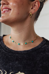 Turquoise Squares Necklace - Liarian Unlimited Boutique
