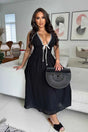 Twirl Me Around Midi Dress- Black