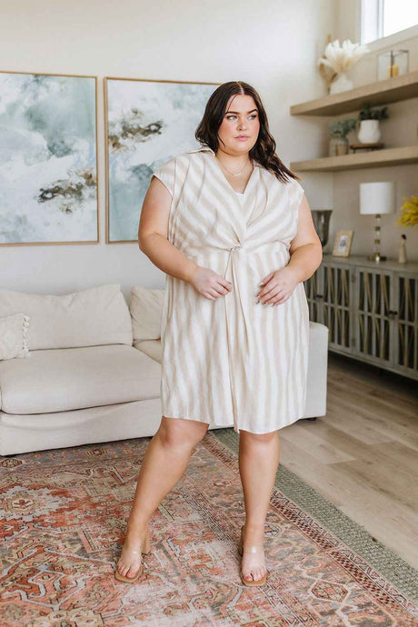 Twisted and Tailored Striped Dress - Liarian Unlimited Boutique