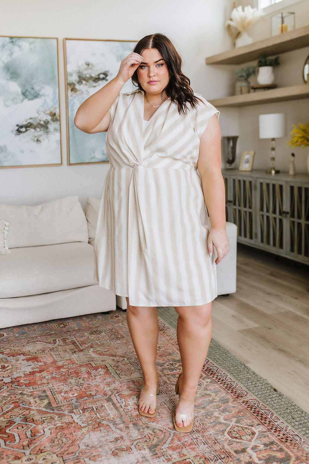 Twisted and Tailored Striped Dress - Liarian Unlimited Boutique