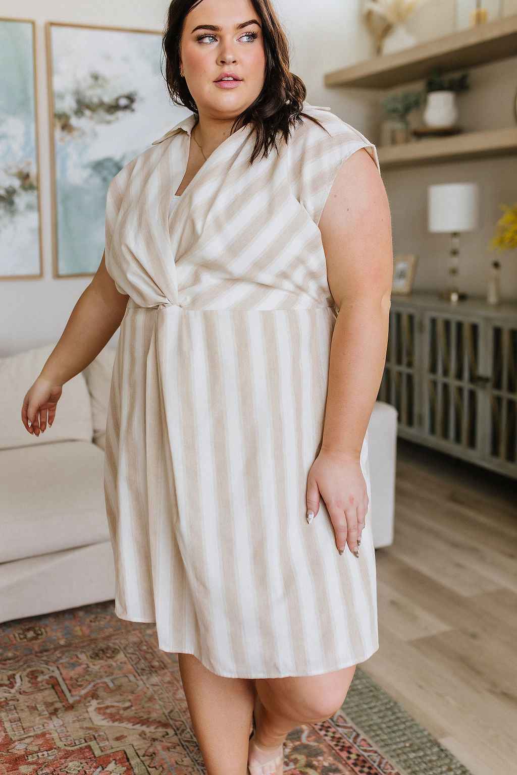 Twisted and Tailored Striped Dress - Liarian Unlimited Boutique