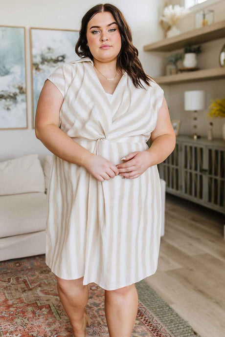 Twisted and Tailored Striped Dress - Liarian Unlimited Boutique