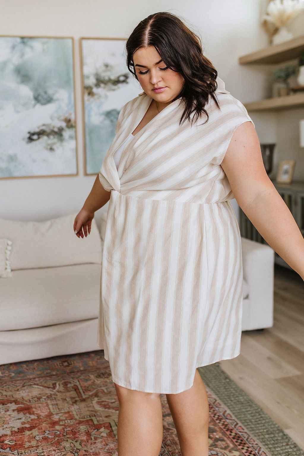 Twisted and Tailored Striped Dress - Liarian Unlimited Boutique