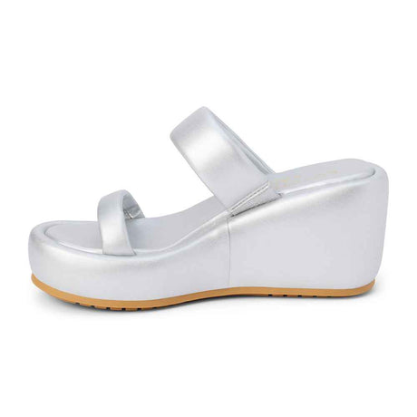 Unique Wedge Sandal in Silver