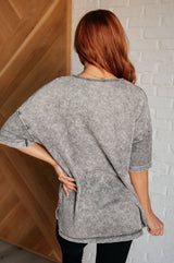 Unbothered Mineral Wash Top in Grey - Liarian Unlimited Boutique