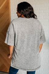 Unbothered Mineral Wash Top in Grey - Liarian Unlimited Boutique