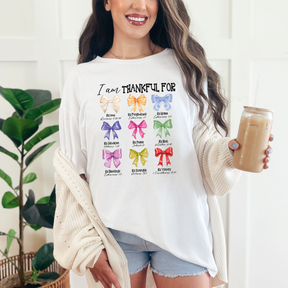 I'm Thankful Bows Graphic Tee - Liarian Unlimited Boutique