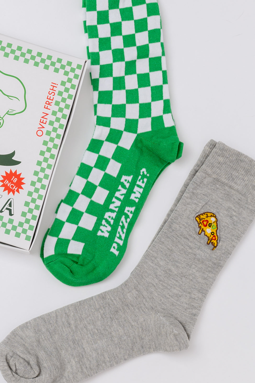 Juego de calcetines con diseño de pizza vegetariana 
