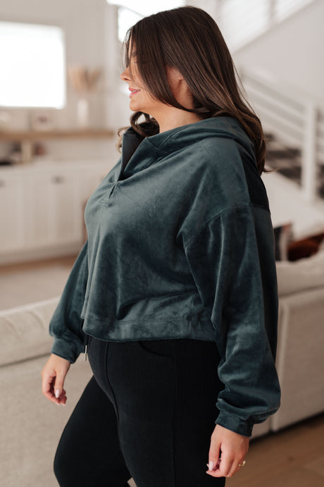 Sudadera con capucha Velvet Icon en gris azulado 