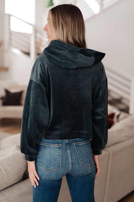 Sudadera con capucha Velvet Icon en gris azulado 