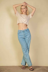 French Terry Toggle Drawstring Crop Top