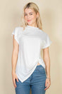 Batwing Sleeve Twist Front Tee