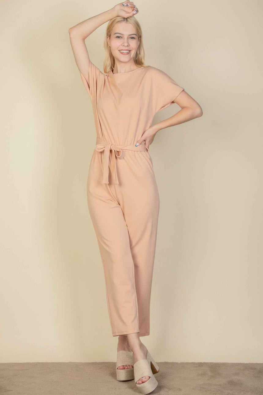 Tie Waist Relaxed Jumpsuit