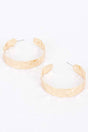Gold Plated Wide Metal Hoop Earring