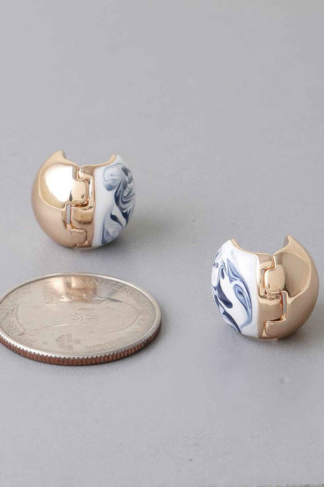 Vintage Marble Swirl Clasp Earrings