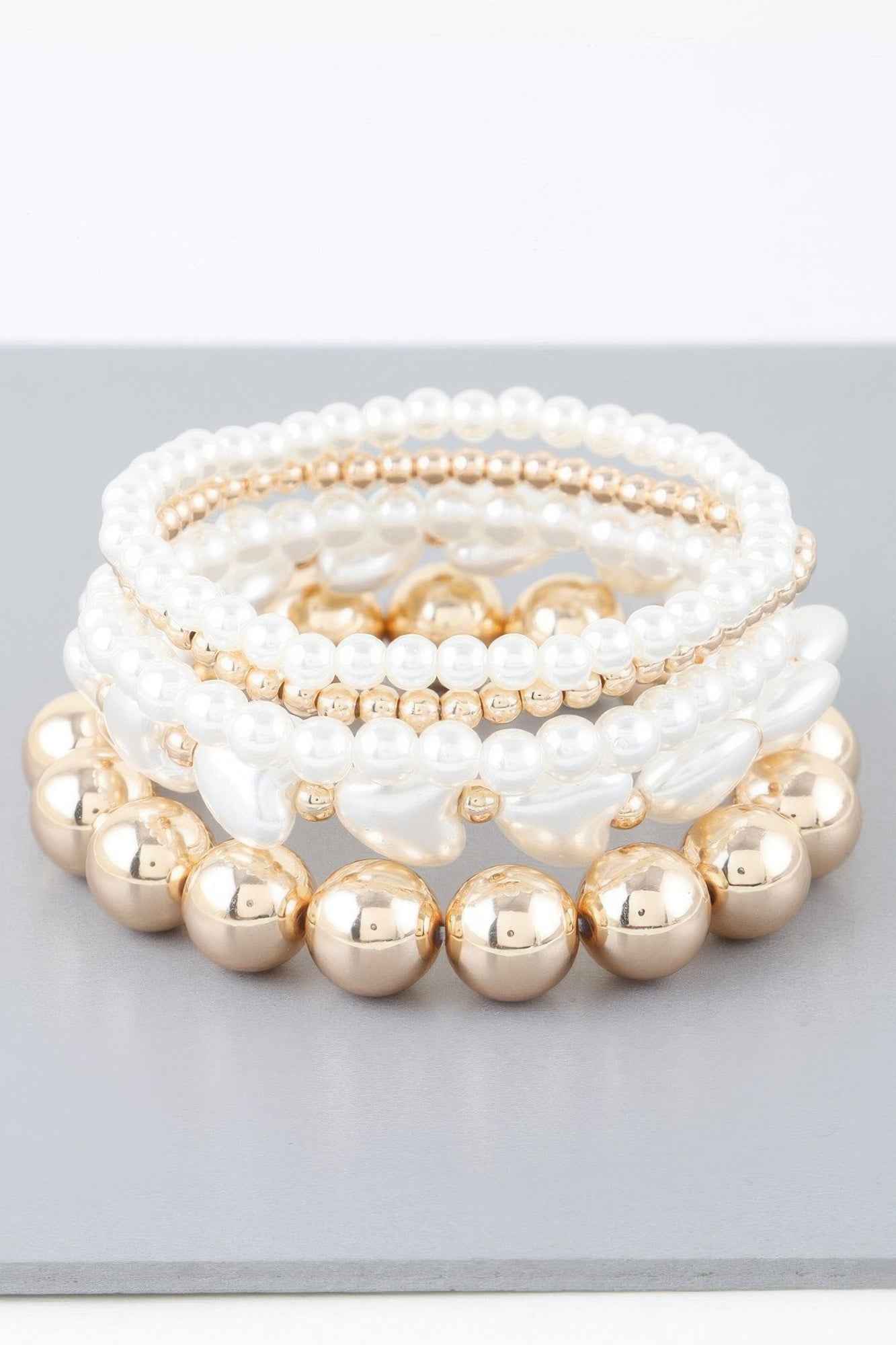 Multi Heart Stone Beaded Bracelet