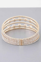 Multi Jeweled Cuff Bracelet