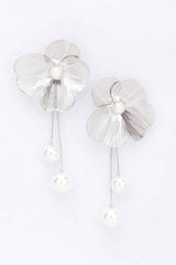 Faux Pearl Gold Plated Metal Earring