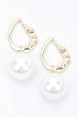 Faux Pearl Metal Earring