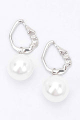 Faux Pearl Metal Earring
