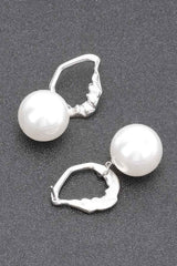 Faux Pearl Metal Earring