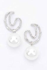 Faux Pearl Metal Earring
