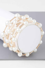 Multi Pearl Wire Bracelet