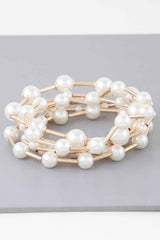 Multi Pearl Wire Bracelet