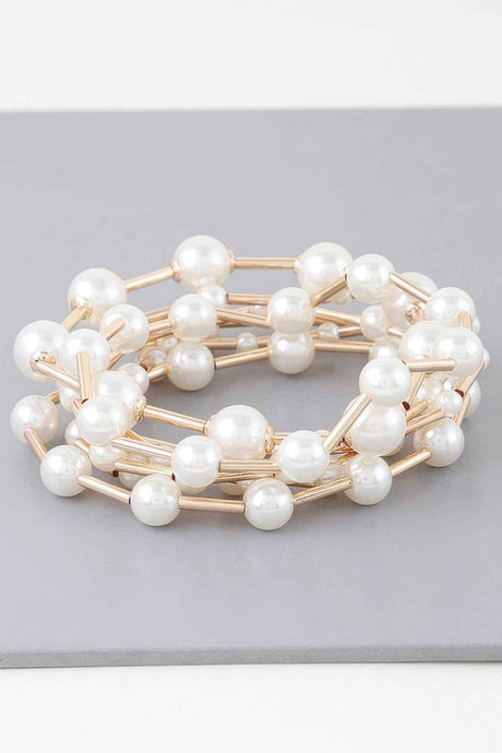 Multi Pearl Wire Bracelet