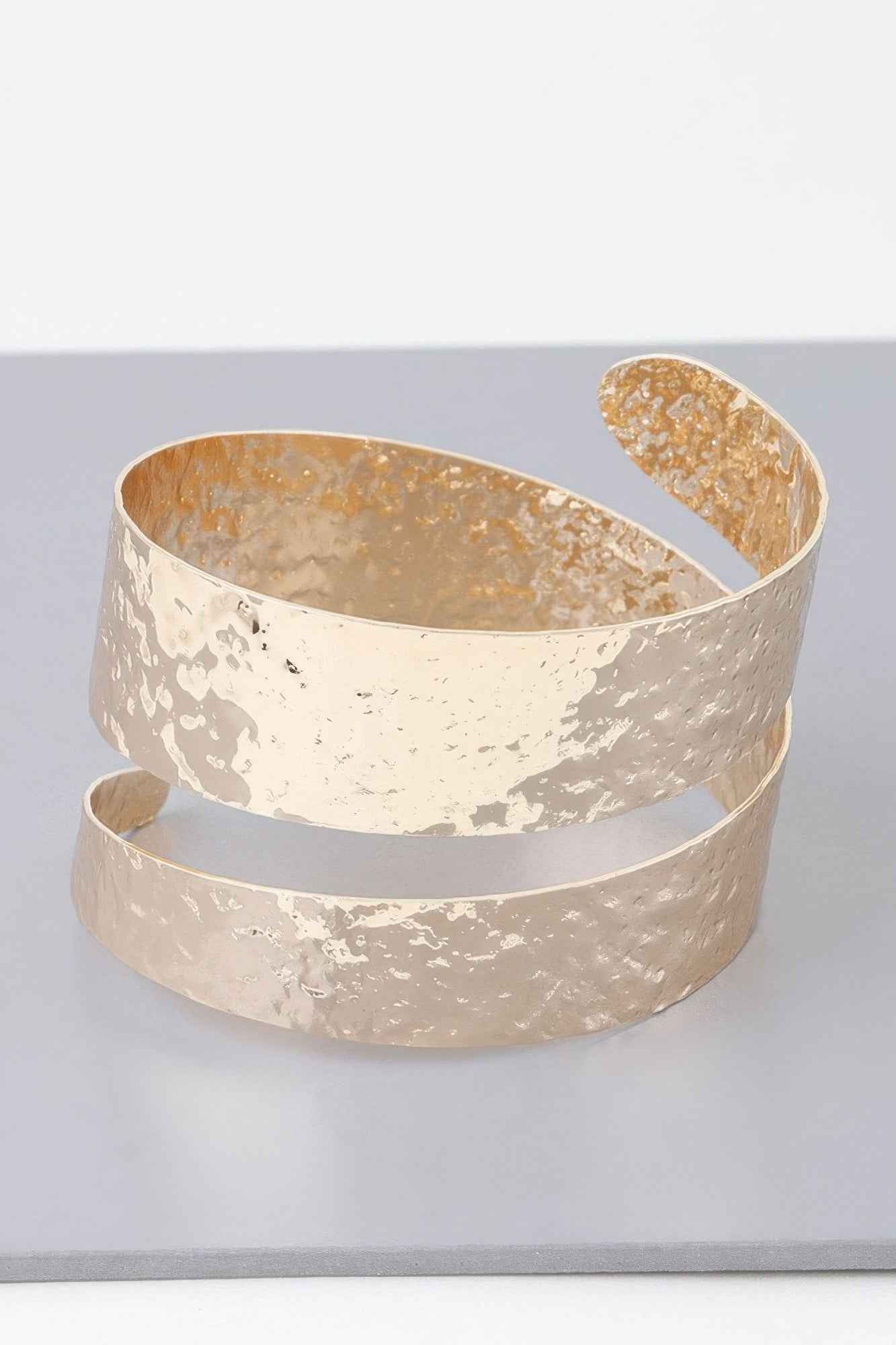 Hammered Wrap Around Cuff Bracelet