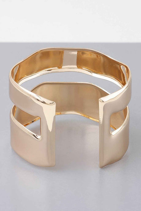 Shiny Double Open Cuff Bracelet