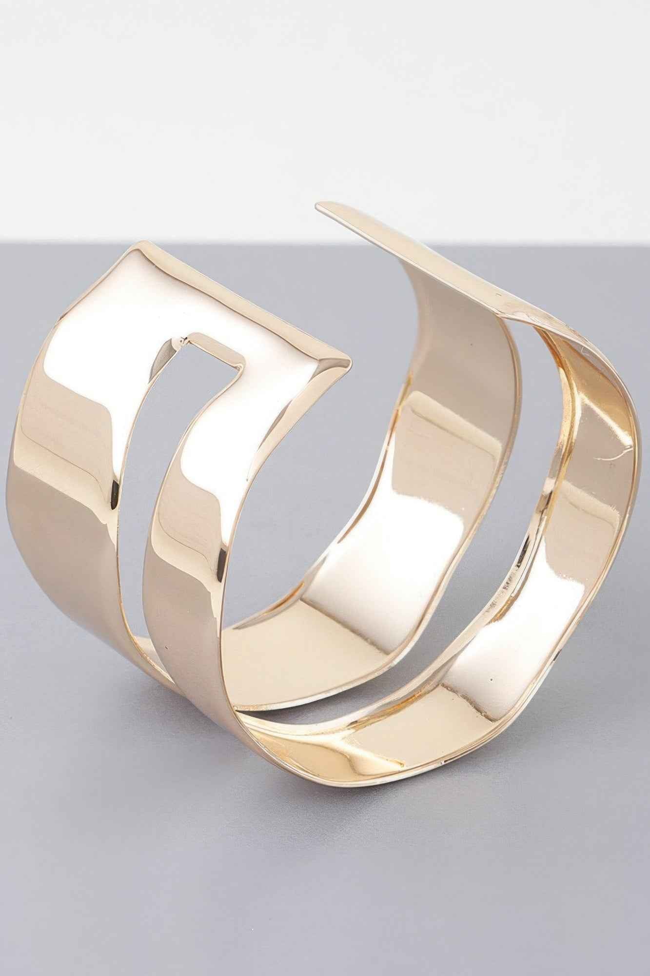 Shiny Double Open Cuff Bracelet