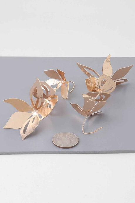 Triple Delicate Flower Drop Earrings